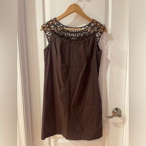 Ann Taylor Pintucked Cutout Mini Shift Dress size S